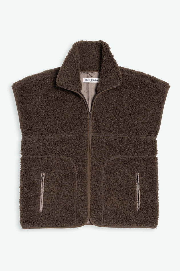 Suzaku Sherpa Vest Chocolate Brown