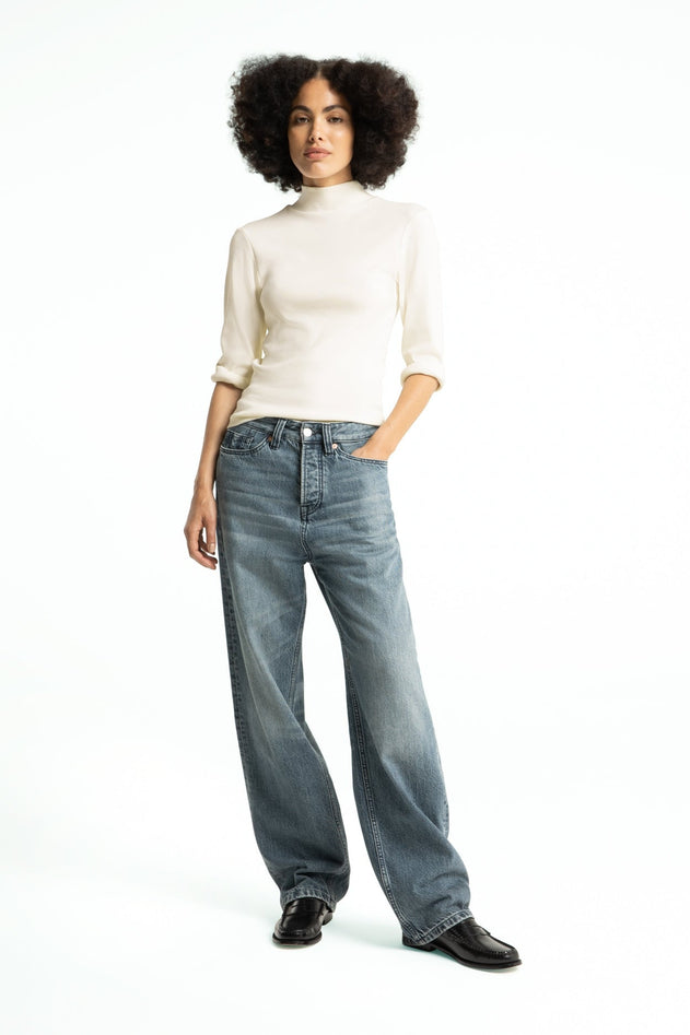 Jacobina Long Sleeve Turtleneck Top White