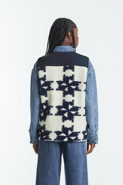 Tenji Unisex Jacquard Vest Blue Windmill