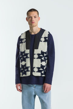 Tenji Unisex Jacquard Vest Blue Windmill
