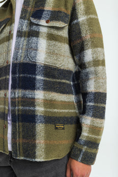 Men's Kogyoku Overshirt Burnt Olive Green Check