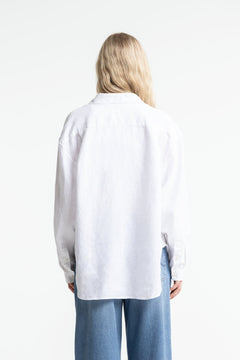 Helen Linen Button-Up Shirt Optical White