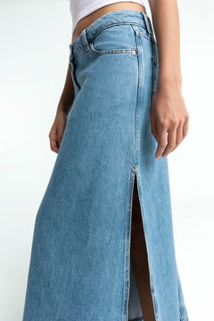 Amirah Maxi Denim Skirt Blue Reef Mid