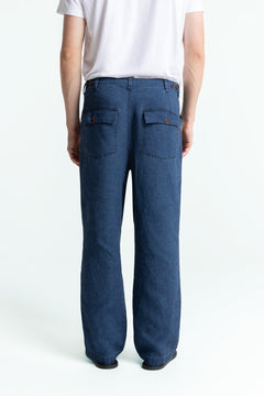 Aesc Trousers Indigo Linen