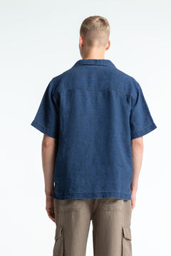 Arkin Button-Up Shirt Indigo Linen