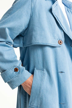 Victoria Denim Trench Coat Quennel Light