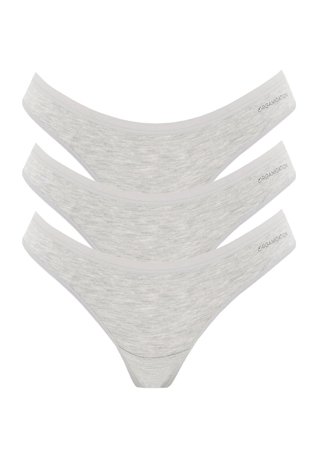 Kavinn Tanga Underpants 3-Pack Grey Melange