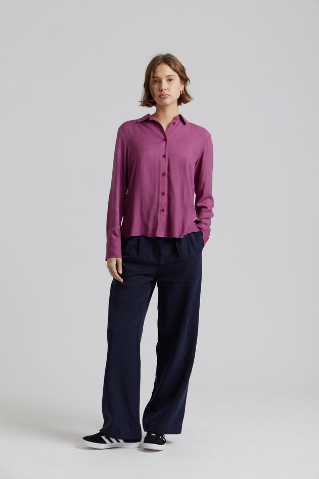 Mira Tencel Linen Blend Trouser Navy