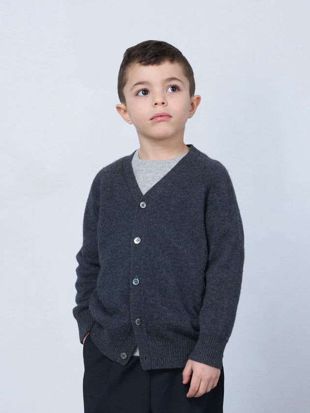 Kids Cashmere Cardigan Anthracite IVALO.COM