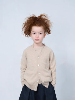 Kids' Cashmere Cardigan Beige