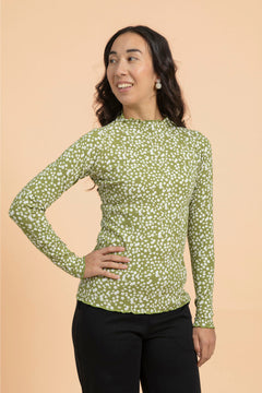 Rib Turtleneck Flora Olive