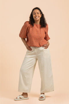 Cropped Blouse Vintage Leaf