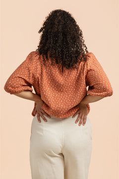 Cropped Blouse Vintage Leaf