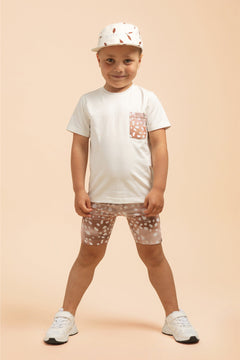 Kid's Pocket T-shirt White/Copper Bambi