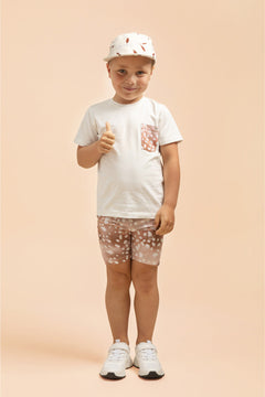 Kid's Pocket T-shirt White/Copper Bambi