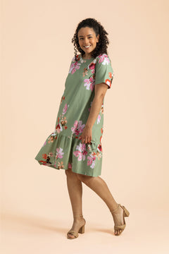 Ruffle T-shirt Dress Cherry Blossom