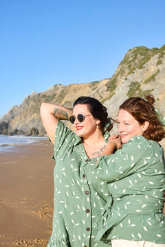 Frill Button Dress Sage Wind