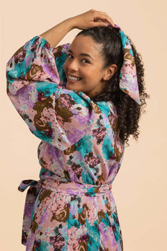 Wrap Midi Dress Candy Aquarelle