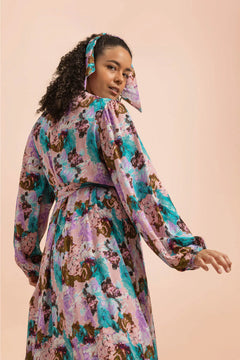 Wrap Midi Dress Candy Aquarelle