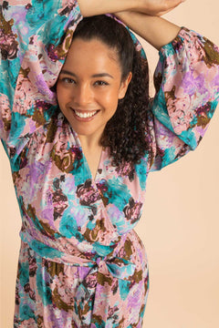 Wrap Midi Dress Candy Aquarelle