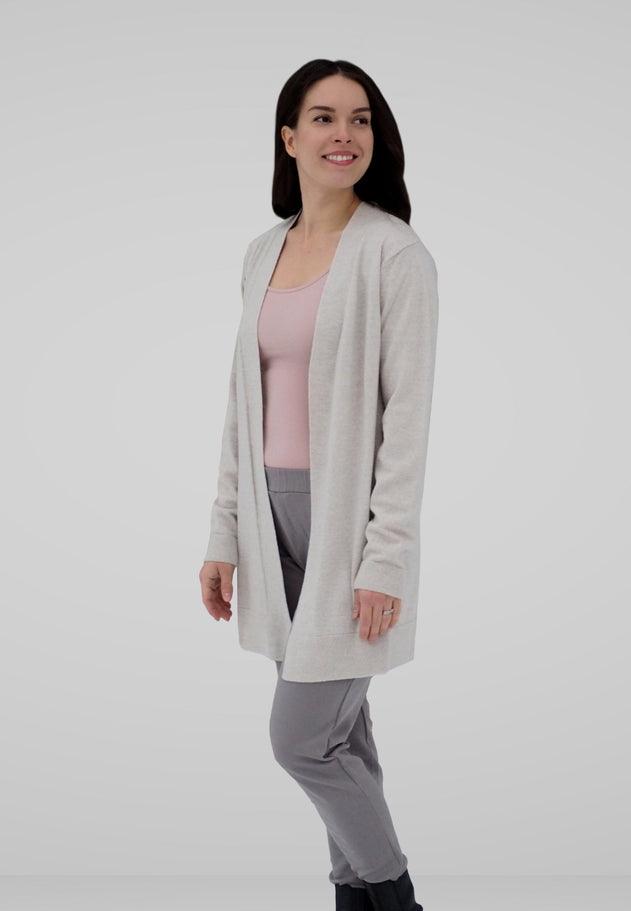 Selja Long Merino Wool Jacket Grey