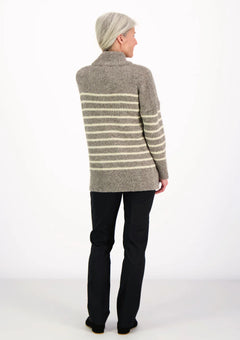 Katrine Turtleneck Striped Grey