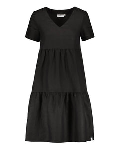Linen Layer Dress Black - IVALO.COM