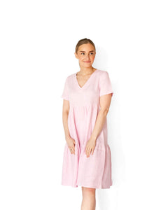 Linen Layer Dress Rosewater Pink