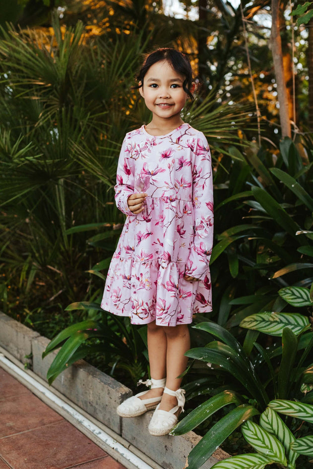 Kids' Print Layer Dress Ballet of Blossoms Pink