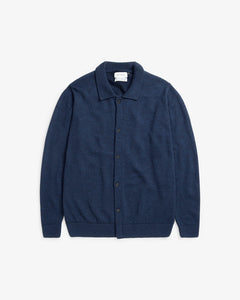 Knit Merino Wool Shirt Blue