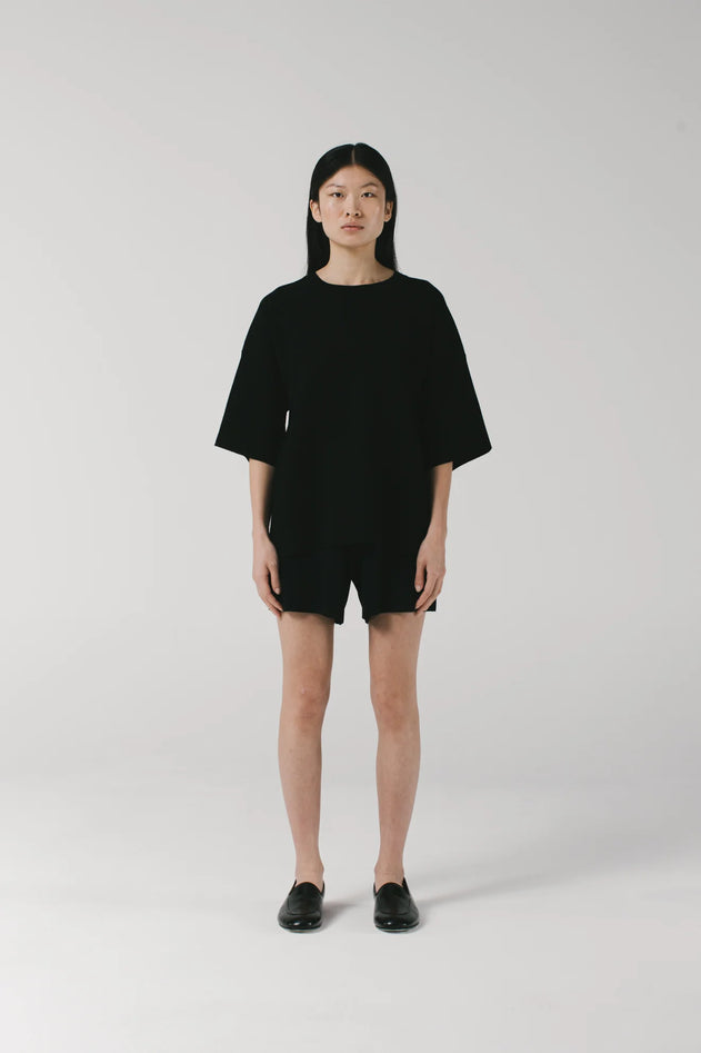 Merino Knitted Shorts Black