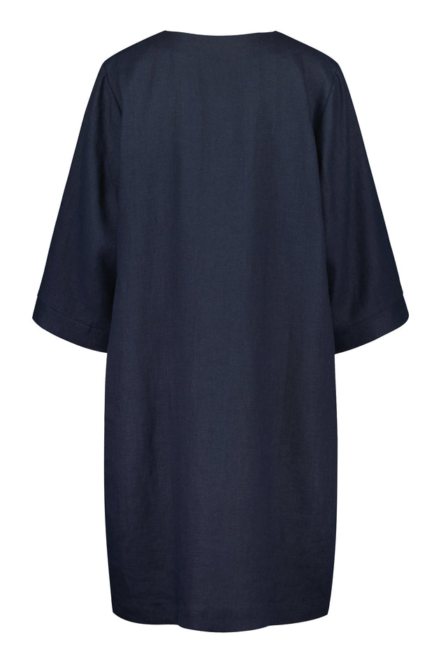 Korppoo Linen Dress Dark Blue