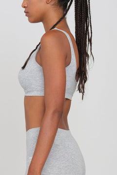 Cropped Sports Top Grey