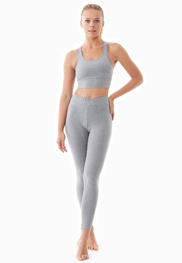 Leila Organic Cotton Leggings Dark Grey Melange