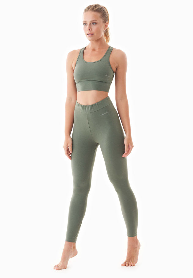 Leila Organic Cotton Leggings Olive