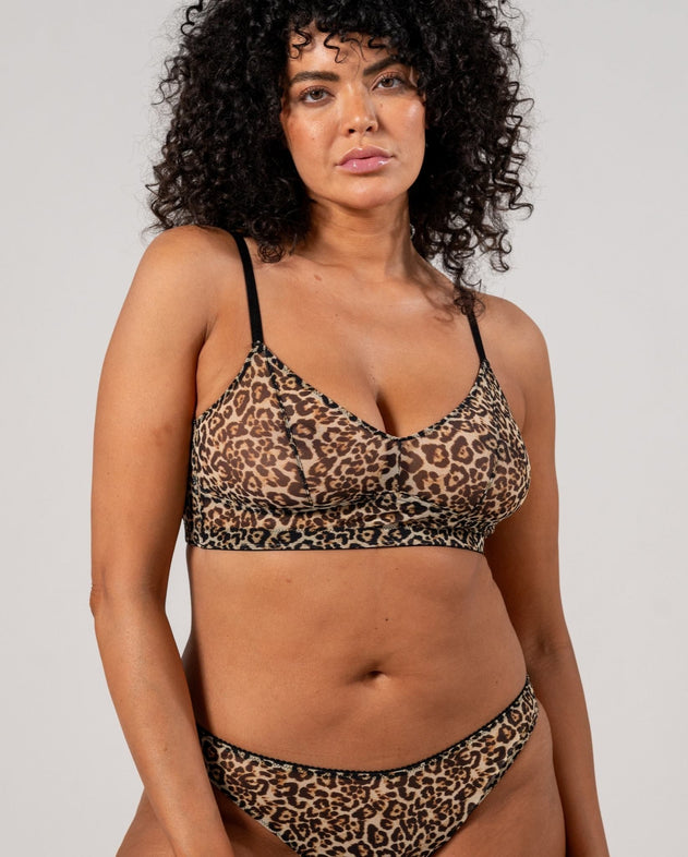 Mesh Balconette Leopard