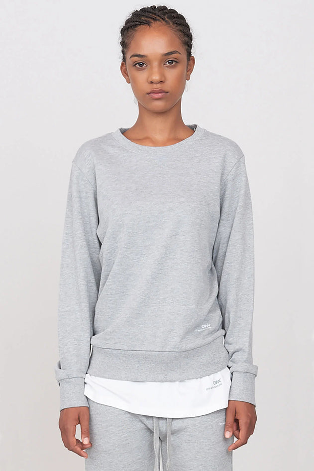 Women's Gauzed Crewneck Sweatshirt Grey