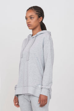 Hoodie With Side Slits Grey