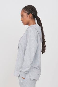 Hoodie With Side Slits Grey