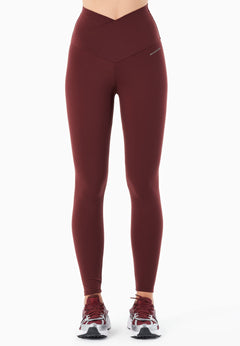 LIBBY High Waist Leggings Burgundy Red