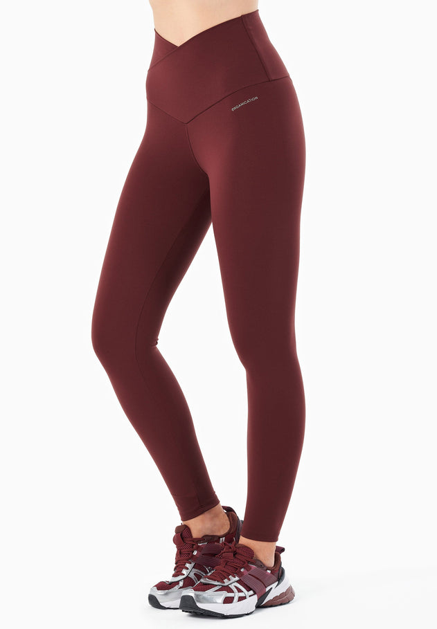 LIBBY High Waist Leggings Burgundy Red