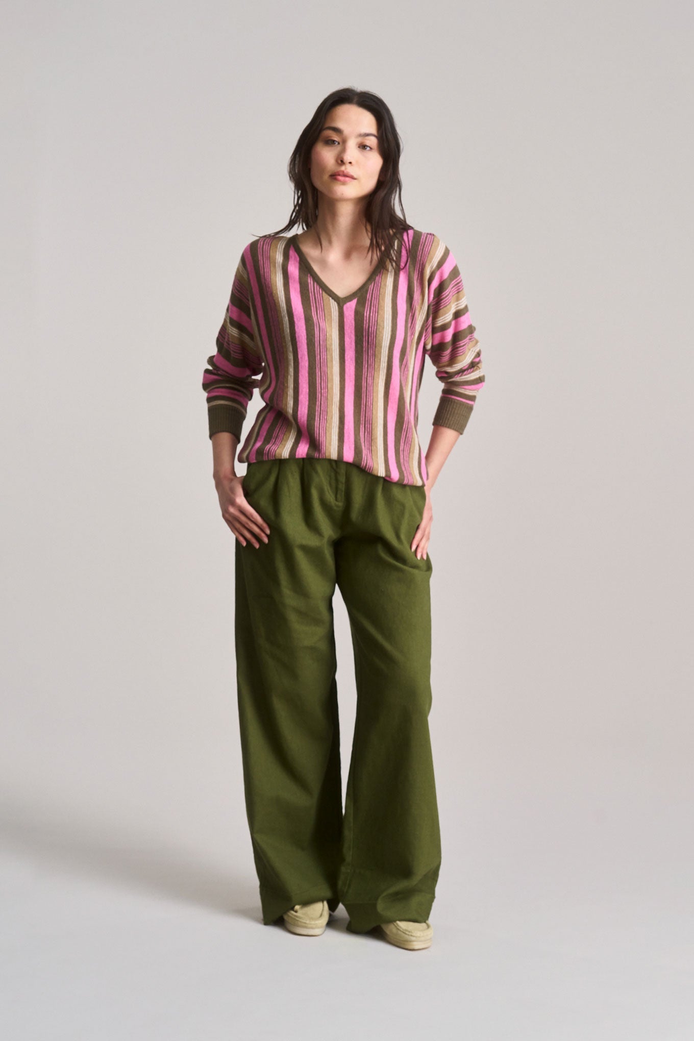 Lion Linen/Organic Cotton Trousers Khaki