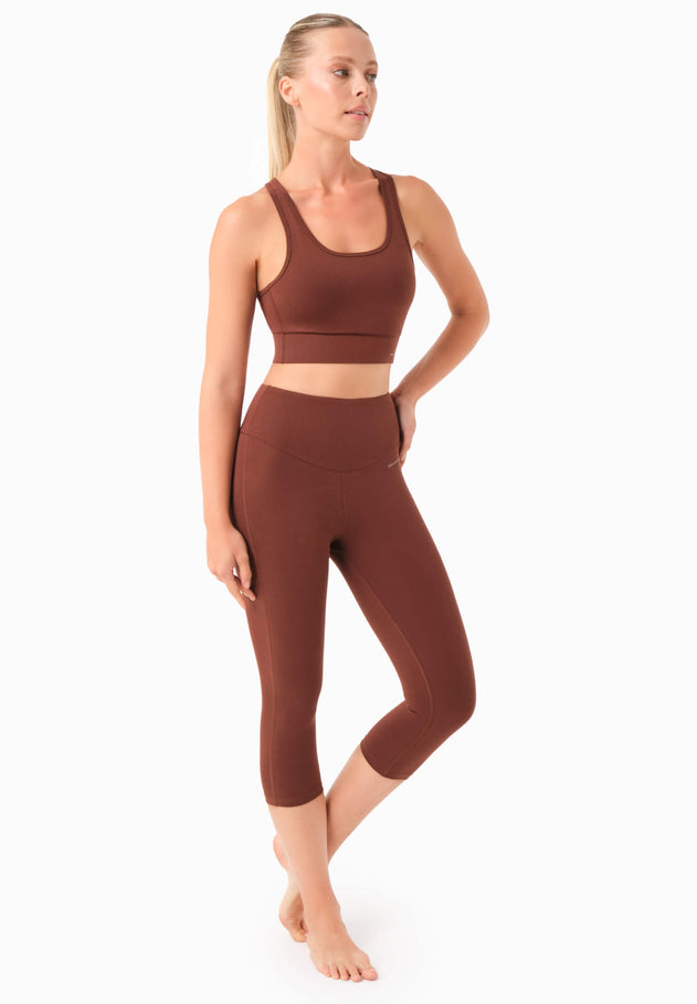 Lissa Capri Leggings Coffee Brown