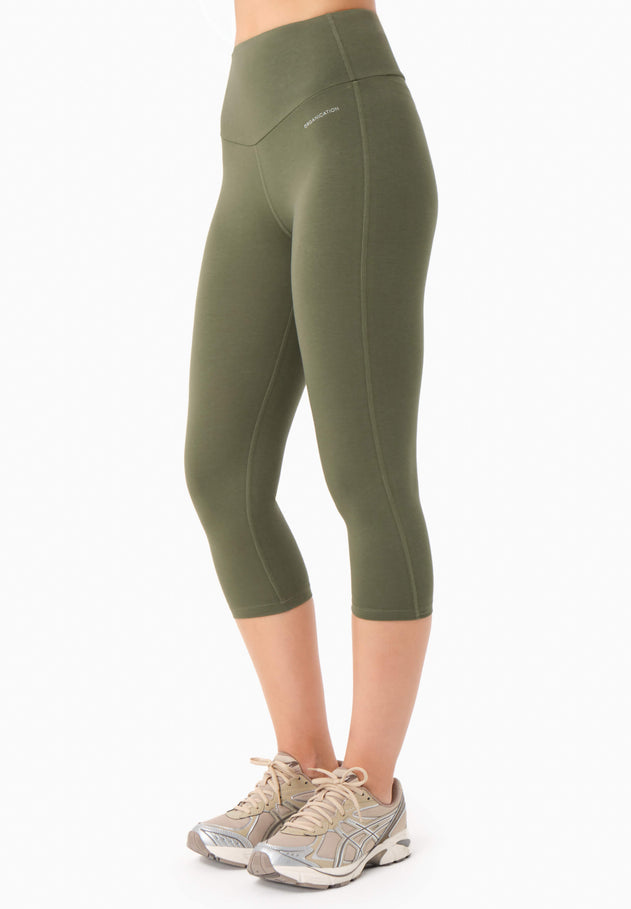 Lissa Capri Leggings Olive Green