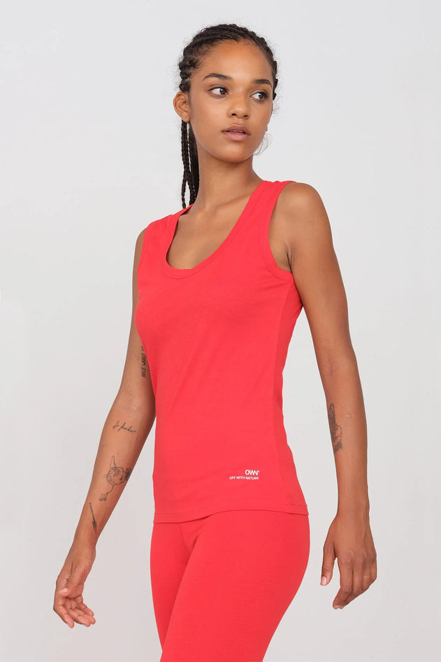 Women's Deep Neck Tank Top Red