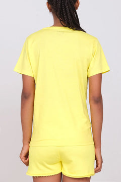 Women's V-Neck T-Shirt Yellow