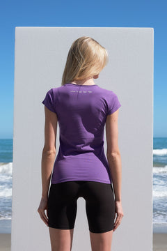Printed V-neck T-Shirt Purple