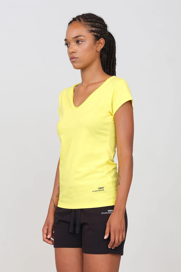 Women's Soft V-Neck T-Shirt Yellow