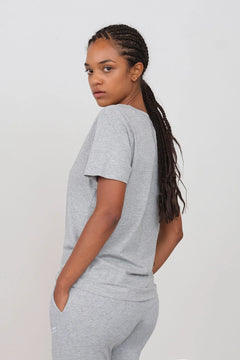 Deep Neck Jersey T-Shirt Grey