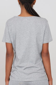 Deep Neck Jersey T-Shirt Grey